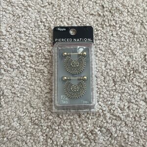 Pierced Nation Gold Nipple Rings